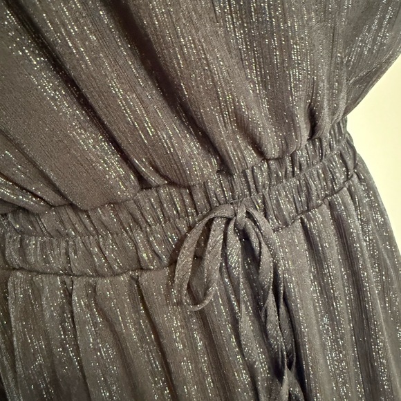 Mi Ami Sheer Metalic & Black Mini Dress, Size Medium - Picture 3 of 15